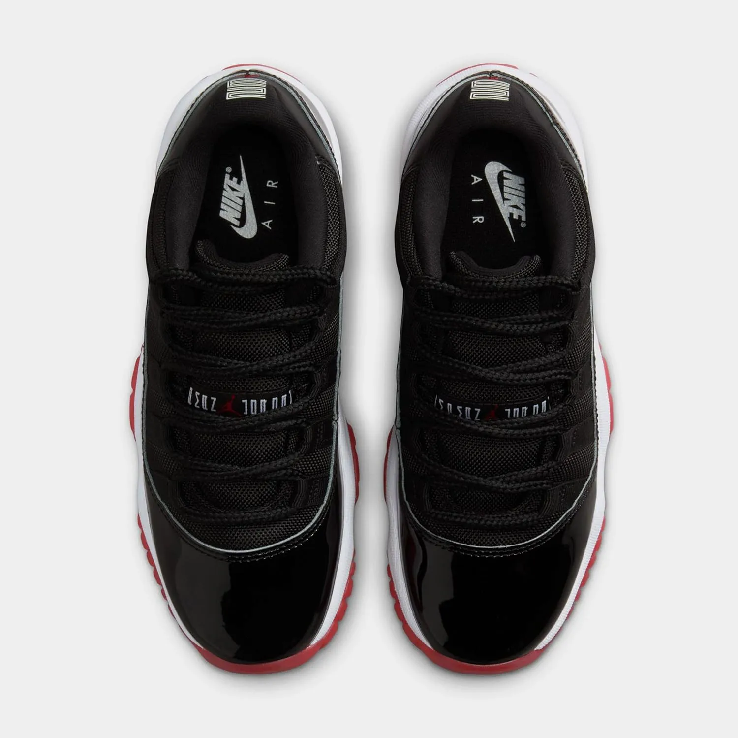 Air Jordan 11 Retro Low Bred Grade School Lifestyle Shoes (Black/Red/White)