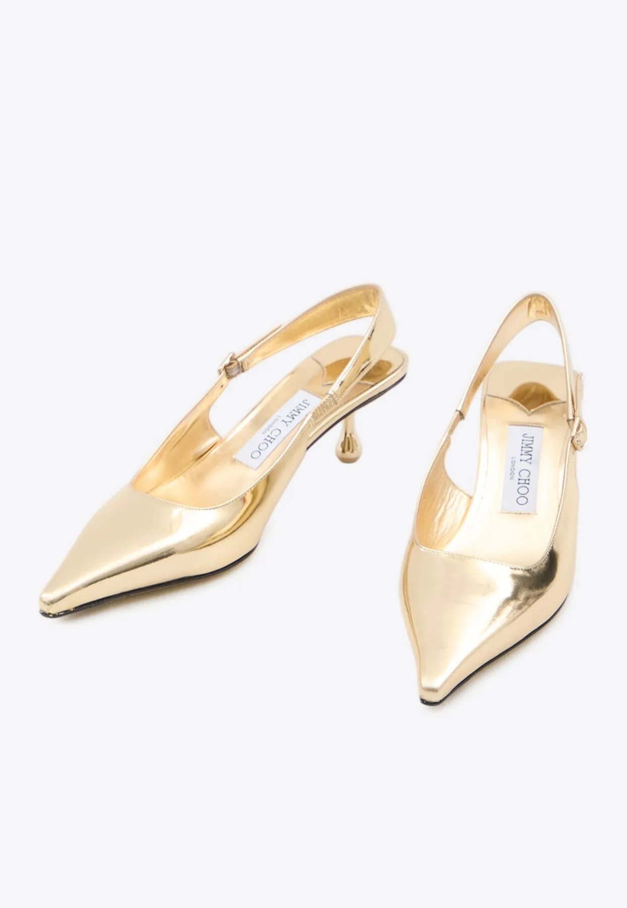 Amel 50 Metallic Leather Slingback Pumps