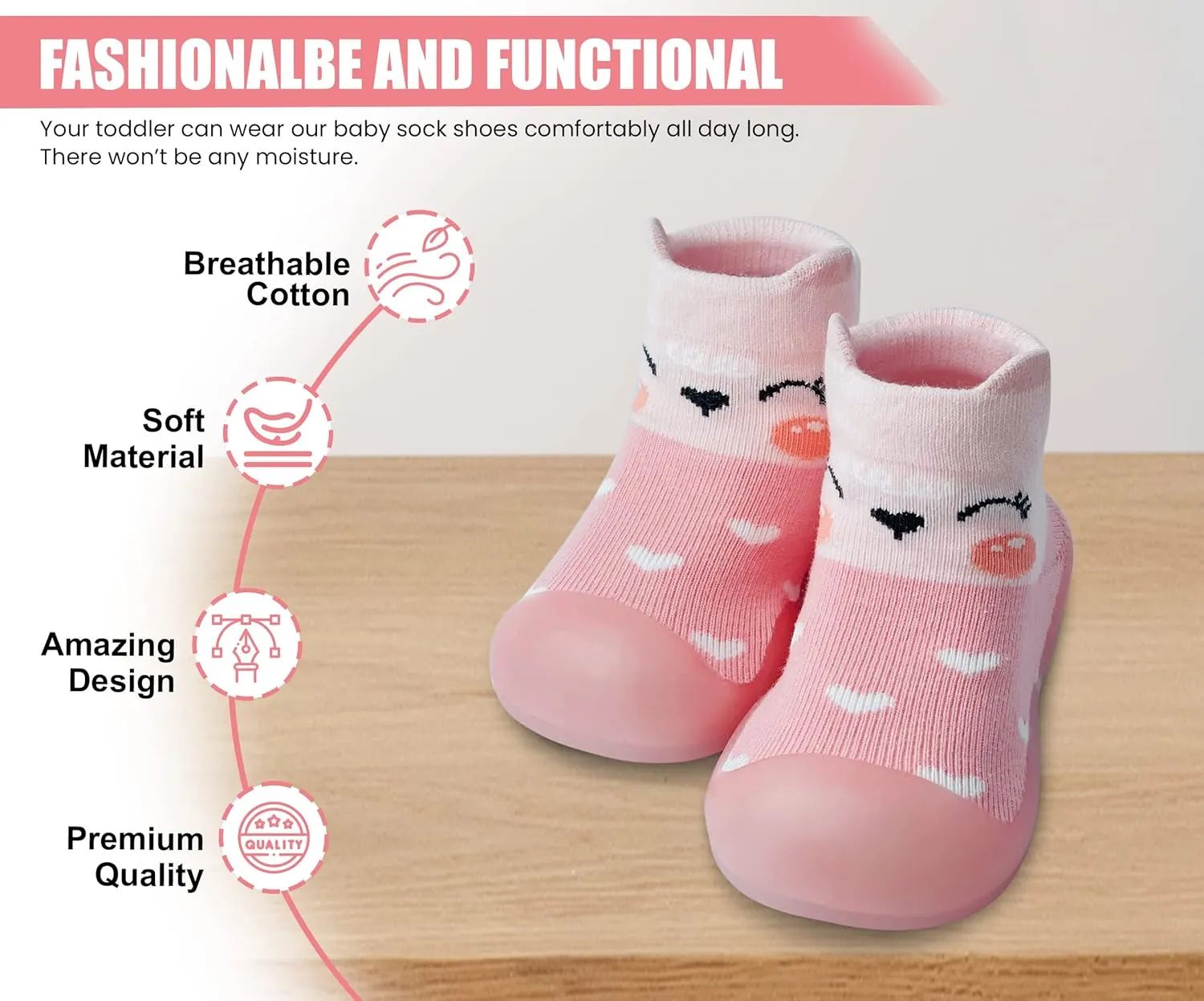 Baby Sock Shoes Boys Girls First Walking Shoes Non-Slip Slippers Soft Sole Sneakers Toddler Infant Babygirl