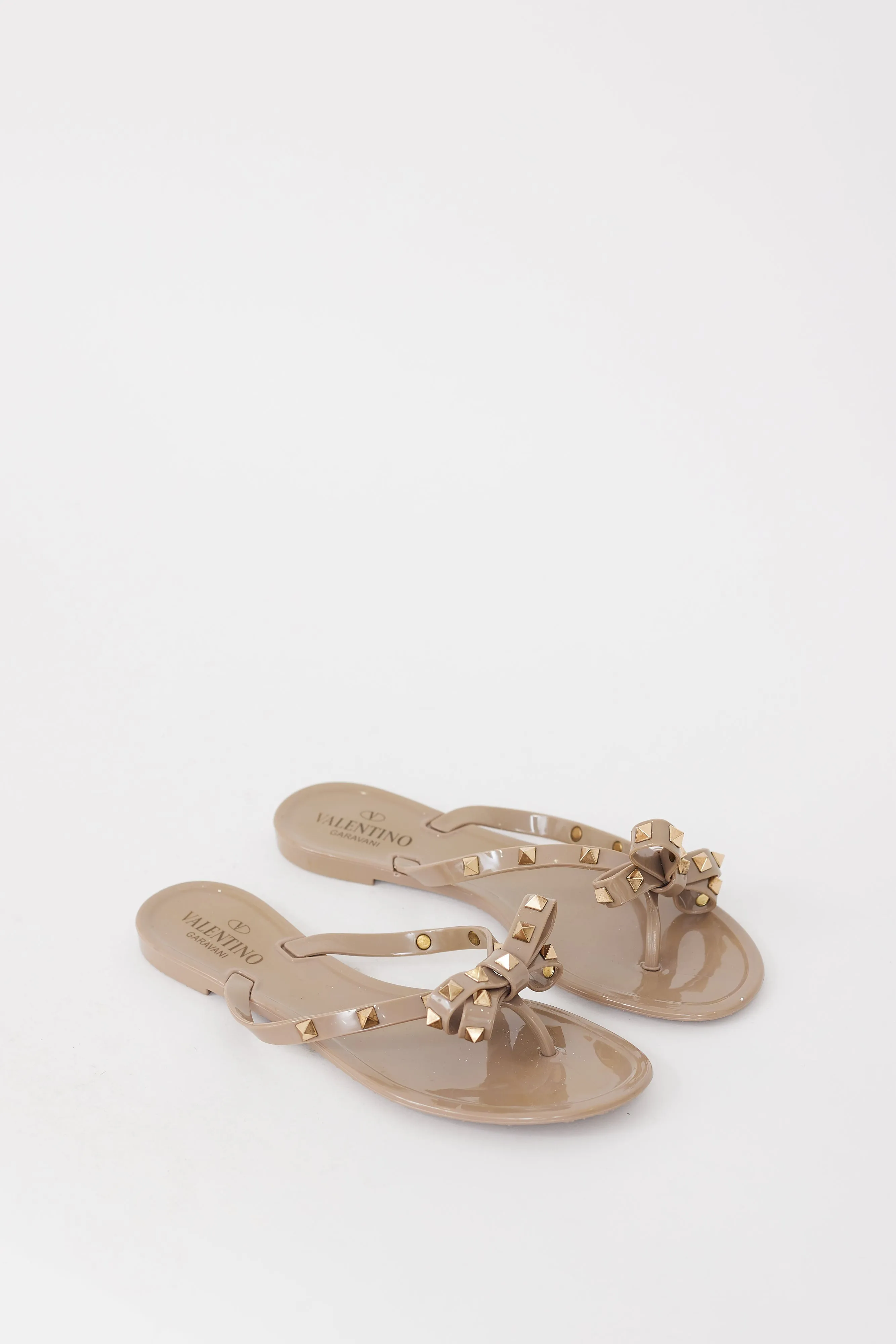 Brown Rubber Rockstud Sandal