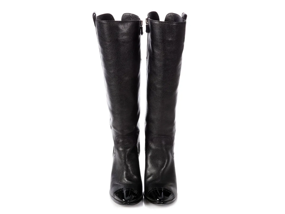 Chanel Black Leather Boots