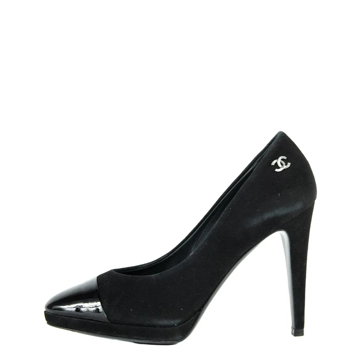 Chanel Black Suede Cap Toe Pumps Size 8.5 | EU 38.5