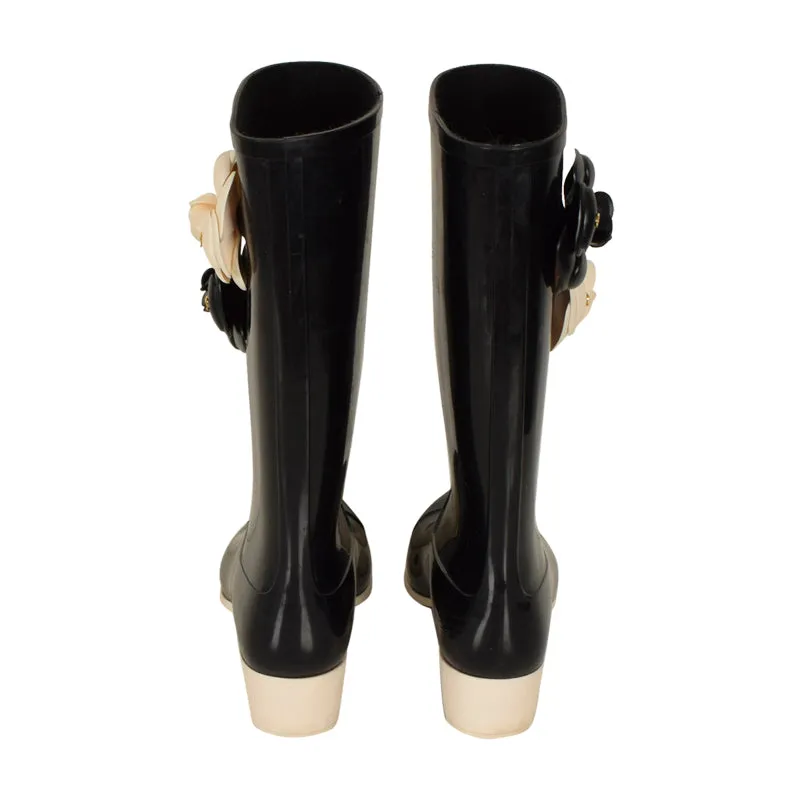 Chanel Camellia Rain Boots