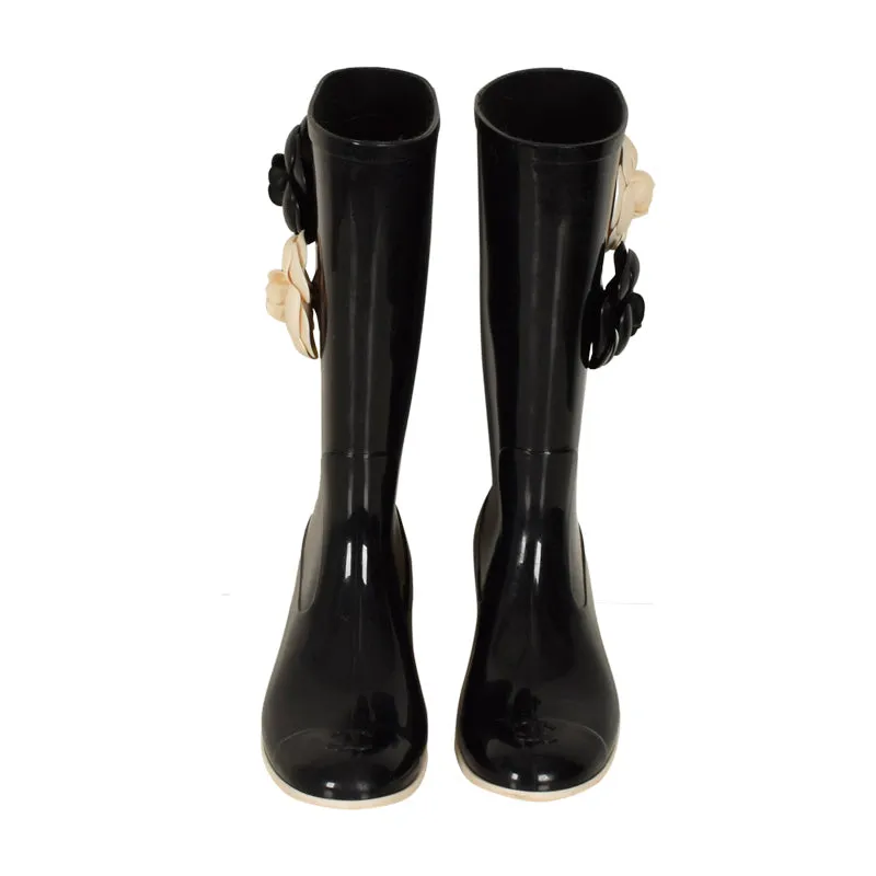 Chanel Camellia Rain Boots