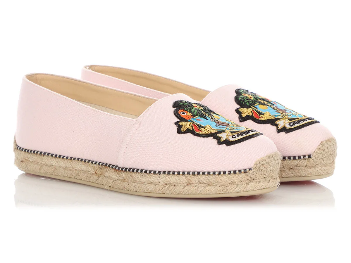 Christian Louboutin Pink Lougalia Espadrille Flats