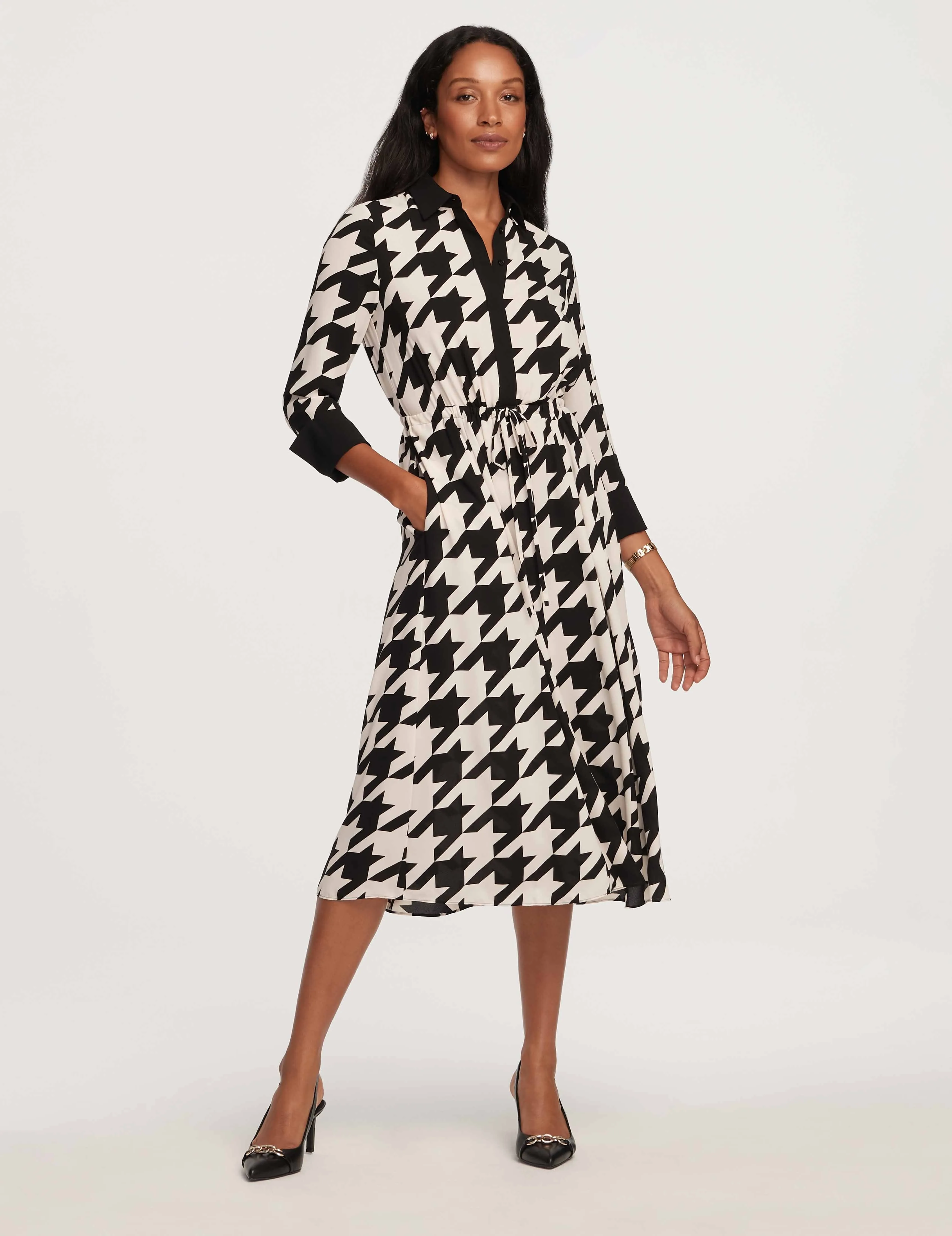 Drawstring Shirt Dress- Sale