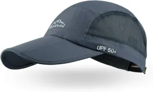ELLEWIN Unisex Baseball Cap UPF 50 Unstructured Hat with Foldable Long Large Bill