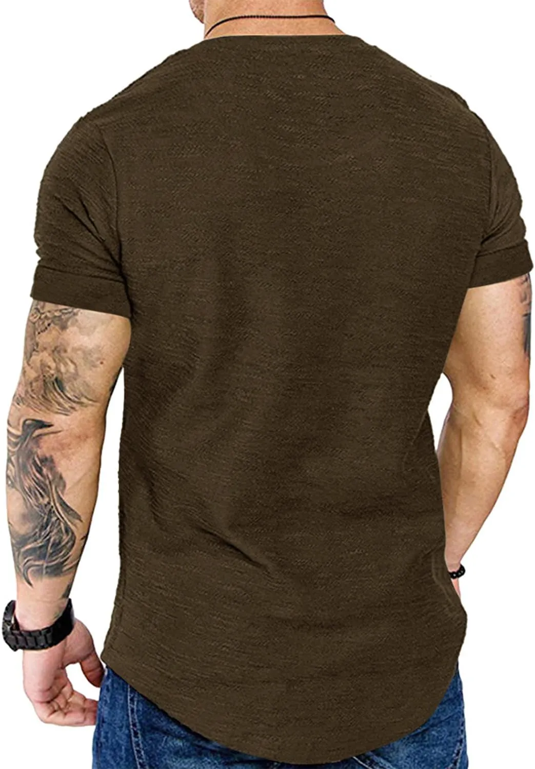 Fashion Mens T Shirt Muscle Gym Workout Athletic Shirt Cotton Tee Shirt Top