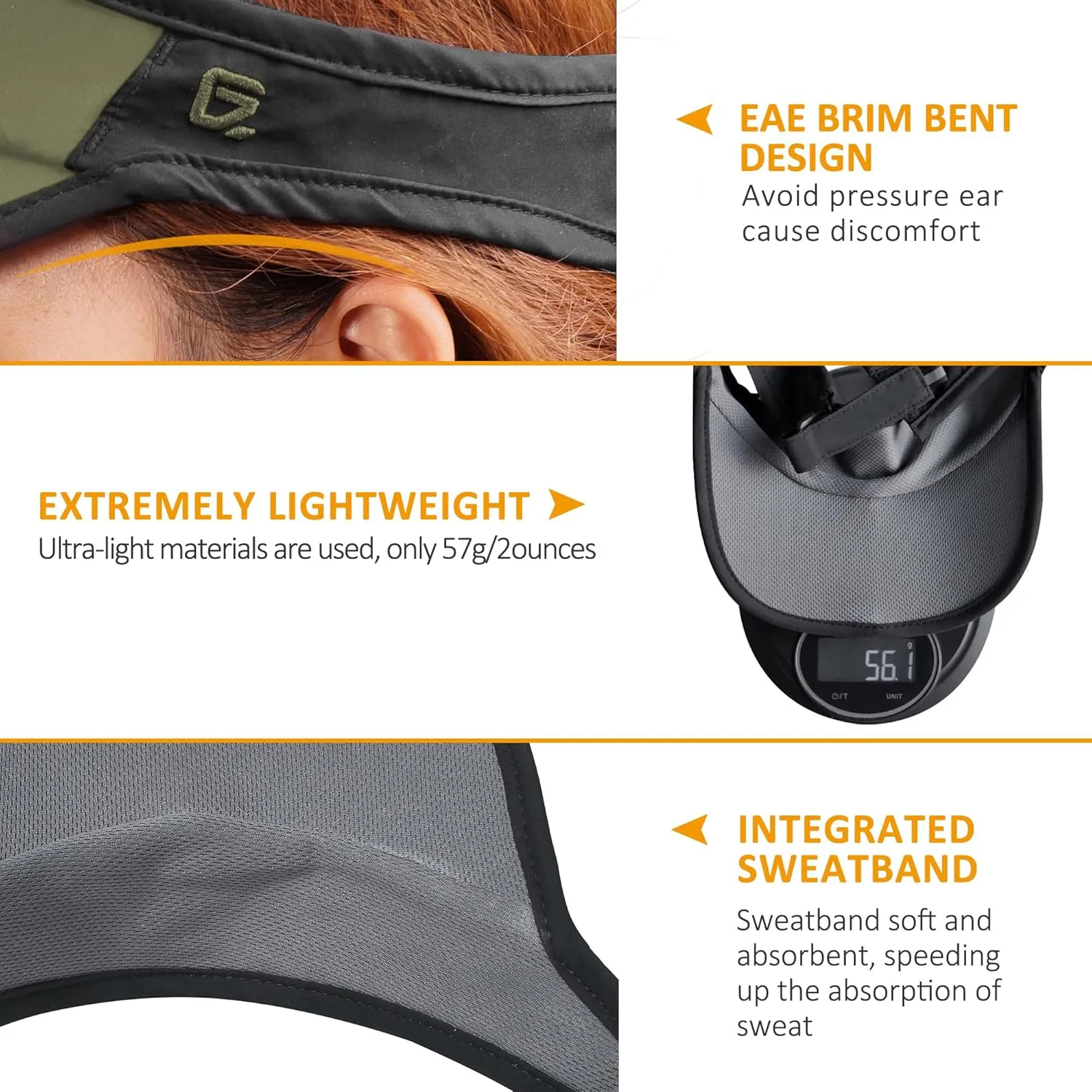 GADIEMKENSD Foldable Sun Visor Hat UPF 50  Lightweight Adjustable