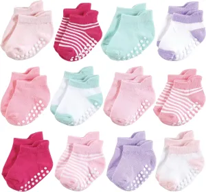 Hudson Baby Baby Girls' Non-Skid No-Show Socks