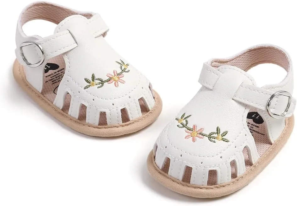 Infant Baby Boys Girls Sandals Summer Baby Wedding Dress Flat Shoes Newborn Crib Shoes First Walkers Prewalkers Shoes