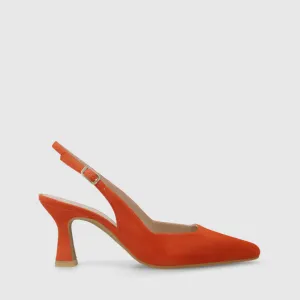 Lodi - Juco Orange Suede Kitten Heel Sling Back