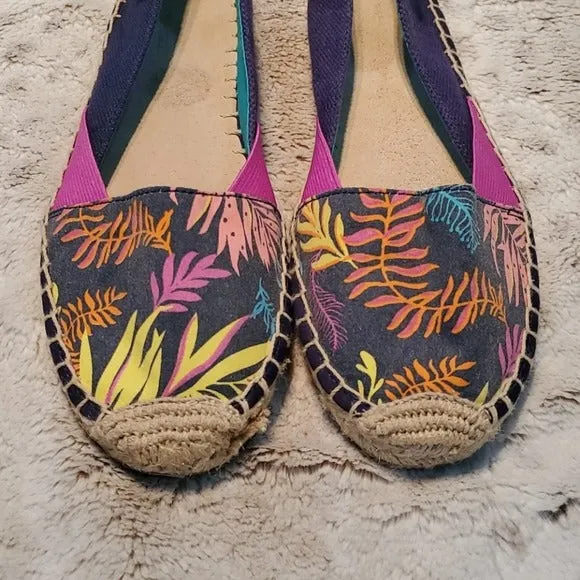 Sperry Top Sider Katama Canvas Espadrille Flats Colorful Size 7.5
