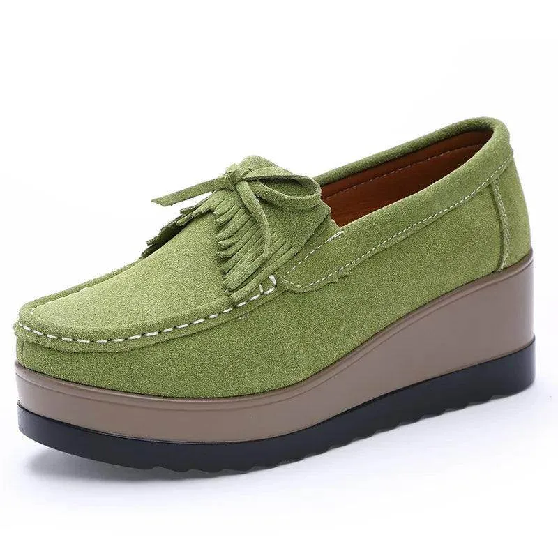 Suede Tassel Fringe Loafers Moccasins