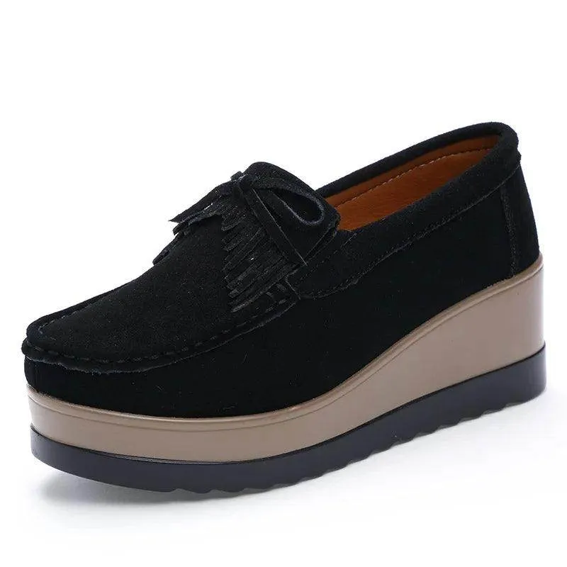 Suede Tassel Fringe Loafers Moccasins