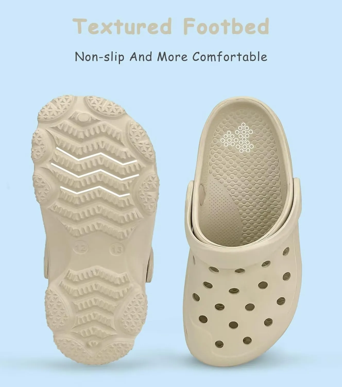 Toddler Kids Classic Clogs Boys Girls Slip on Sandals Water Shoes Light and Durable