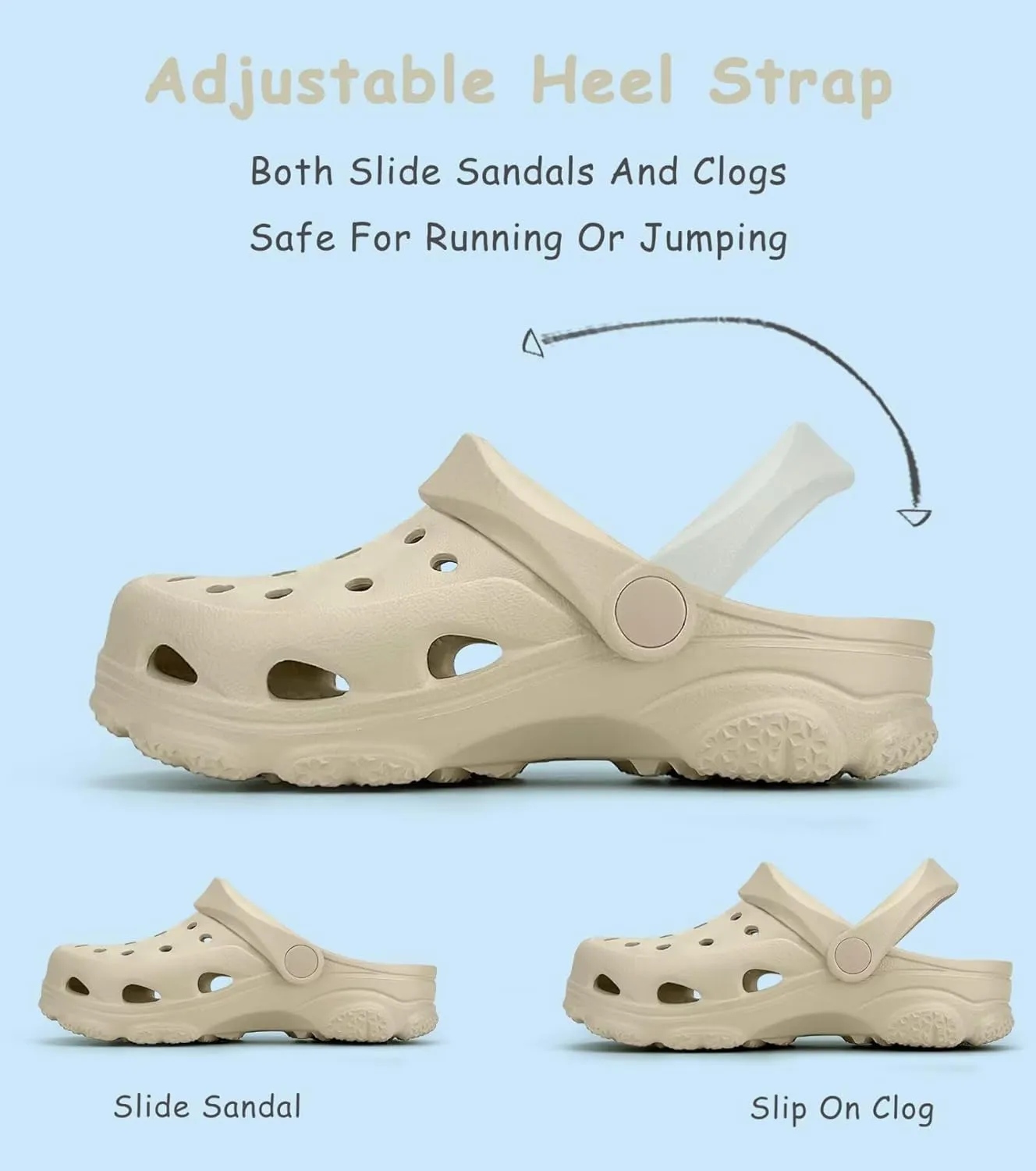 Toddler Kids Classic Clogs Boys Girls Slip on Sandals Water Shoes Light and Durable