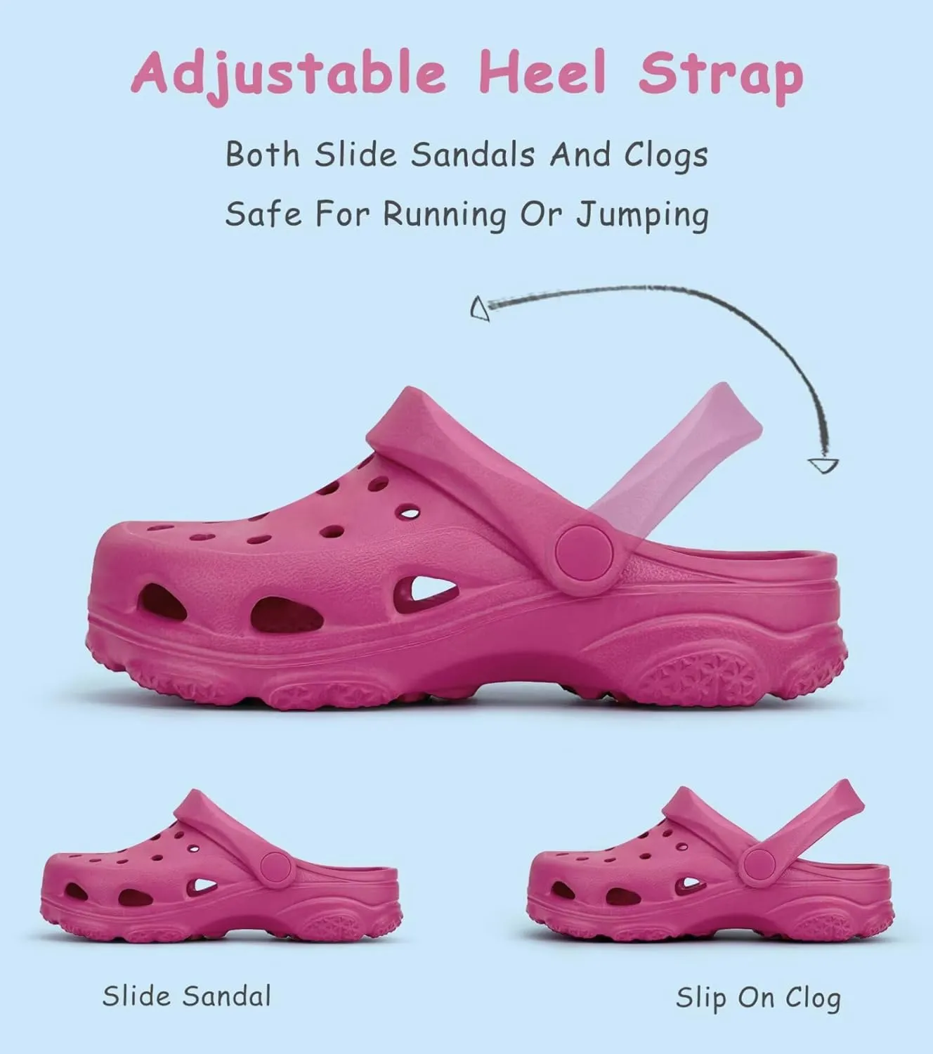 Toddler Kids Classic Clogs Boys Girls Slip on Sandals Water Shoes Light and Durable