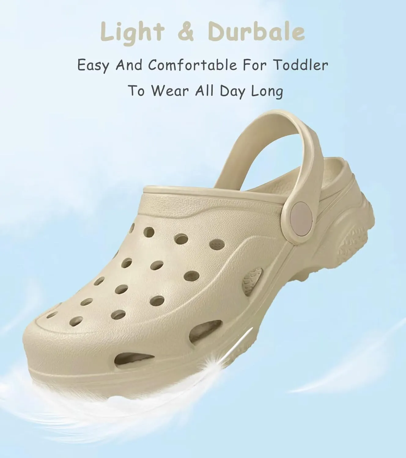 Toddler Kids Classic Clogs Boys Girls Slip on Sandals Water Shoes Light and Durable