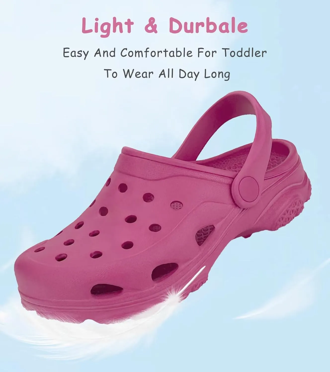 Toddler Kids Classic Clogs Boys Girls Slip on Sandals Water Shoes Light and Durable