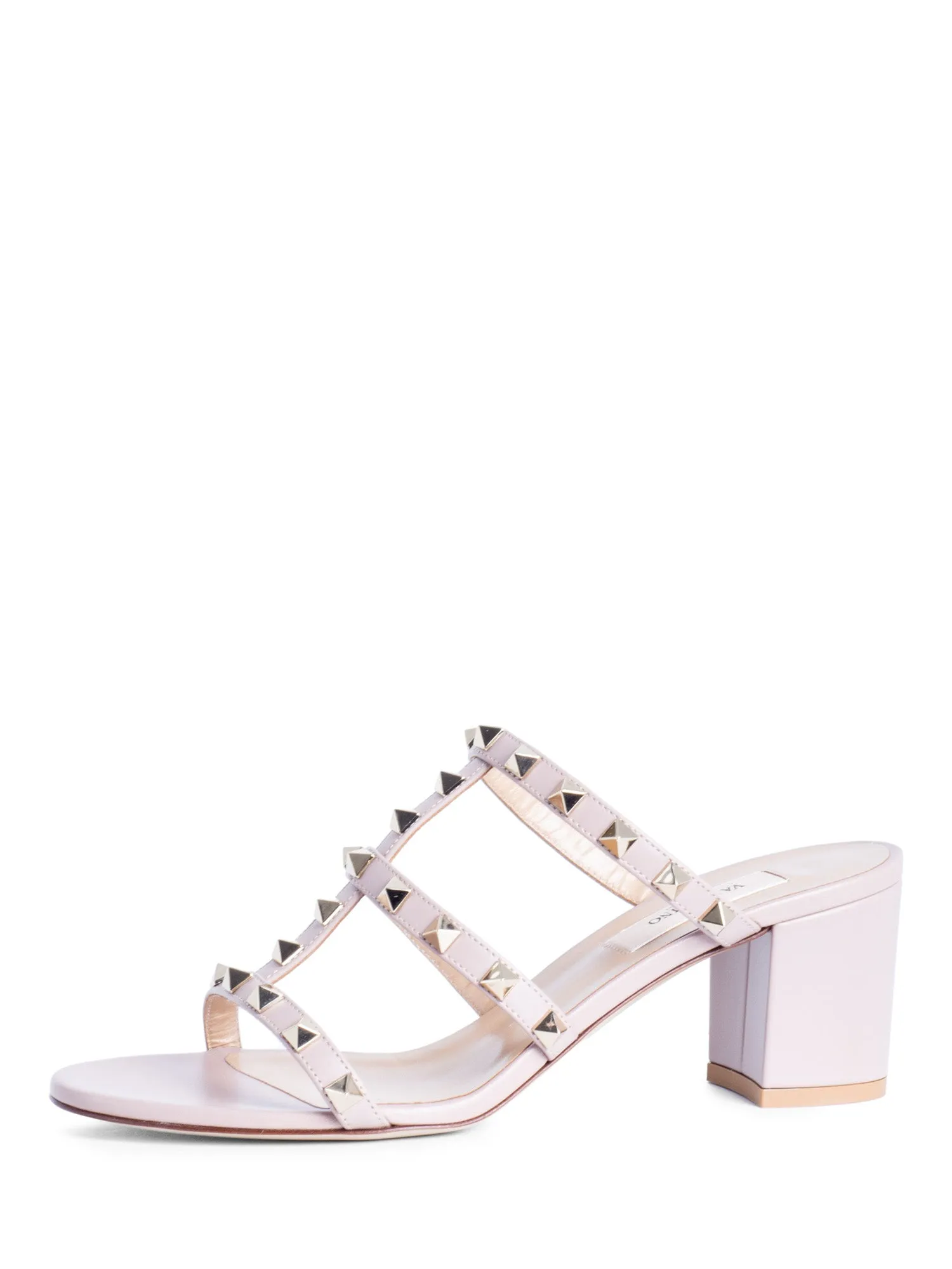 Valentino Leather Rockstud Sandals Taupe