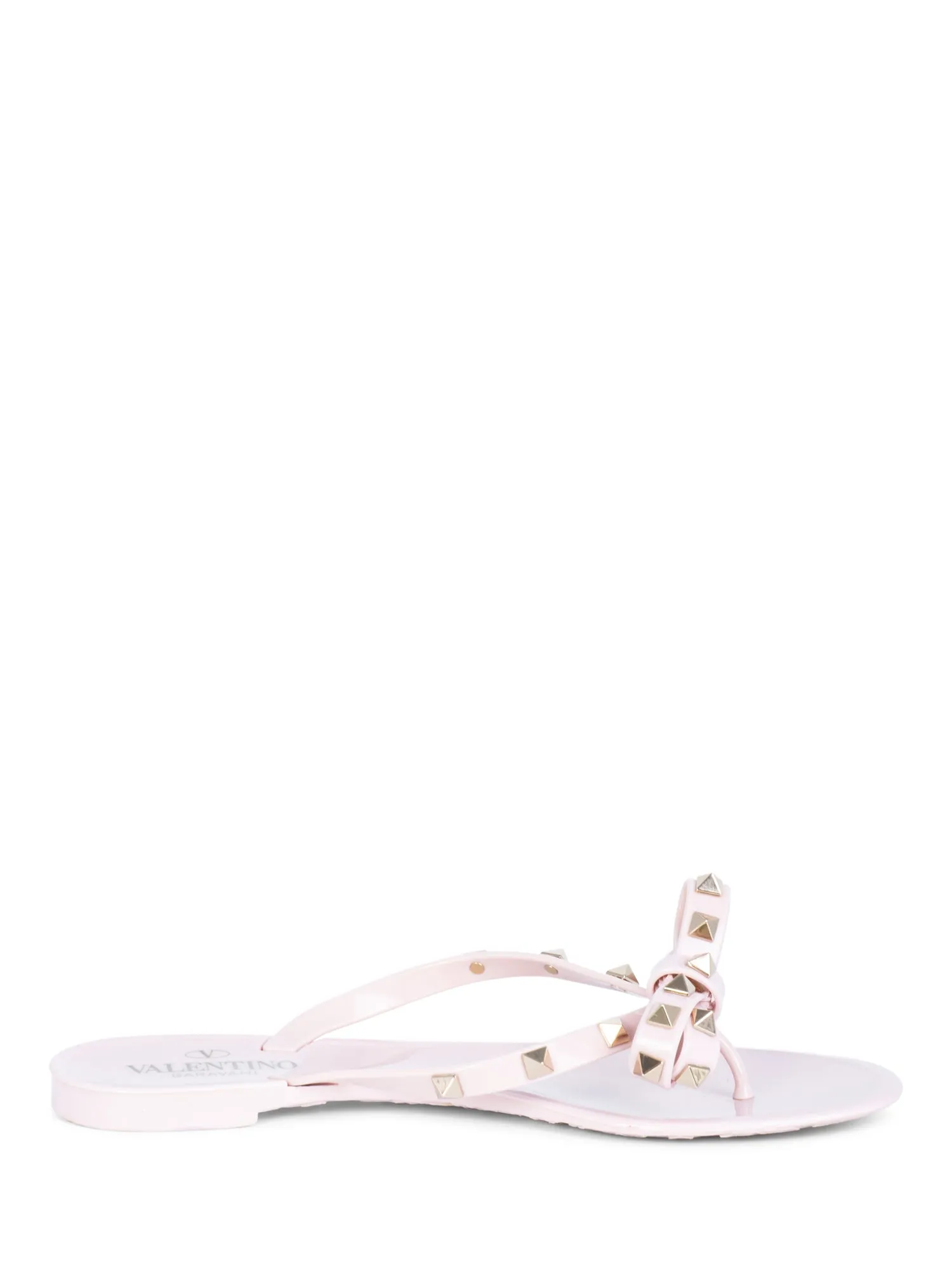 Valentino Rockstud Thong Sandals Blush Pink