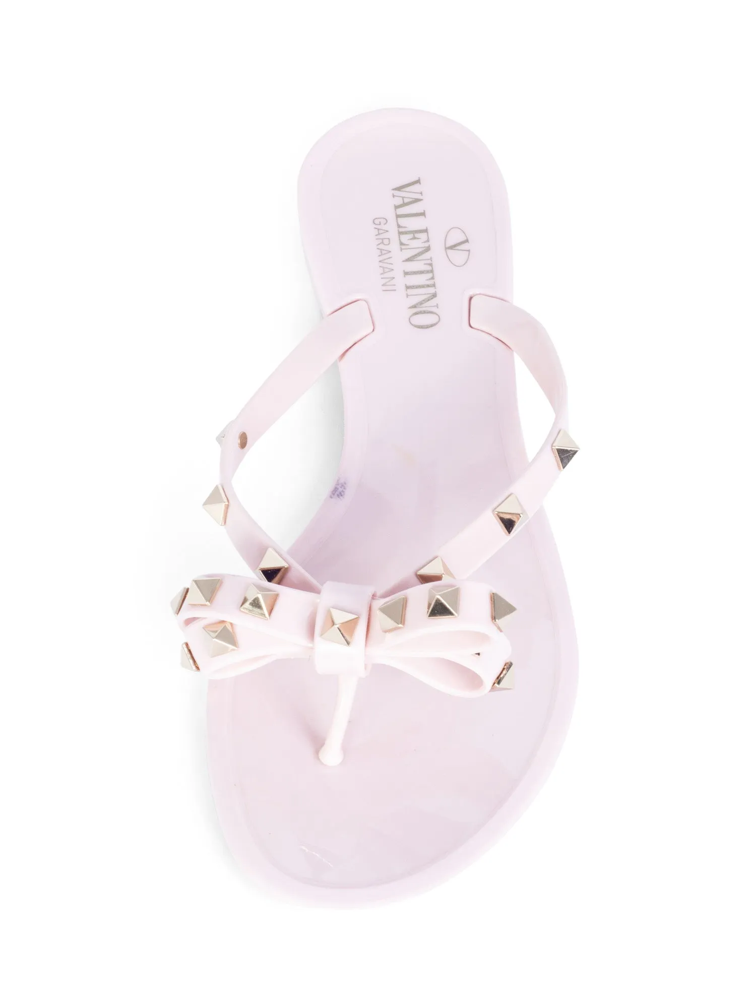 Valentino Rockstud Thong Sandals Blush Pink