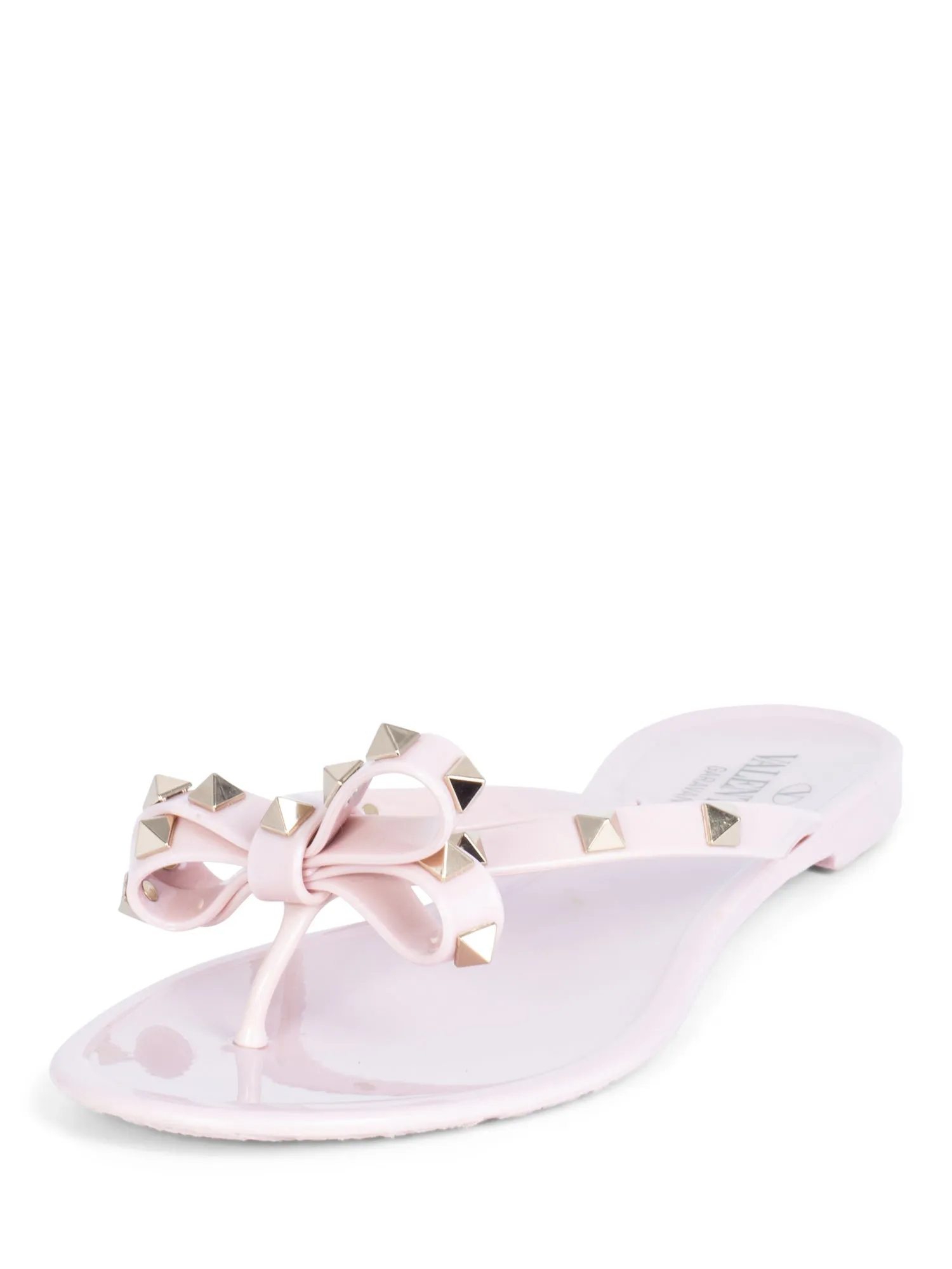 Valentino Rockstud Thong Sandals Blush Pink
